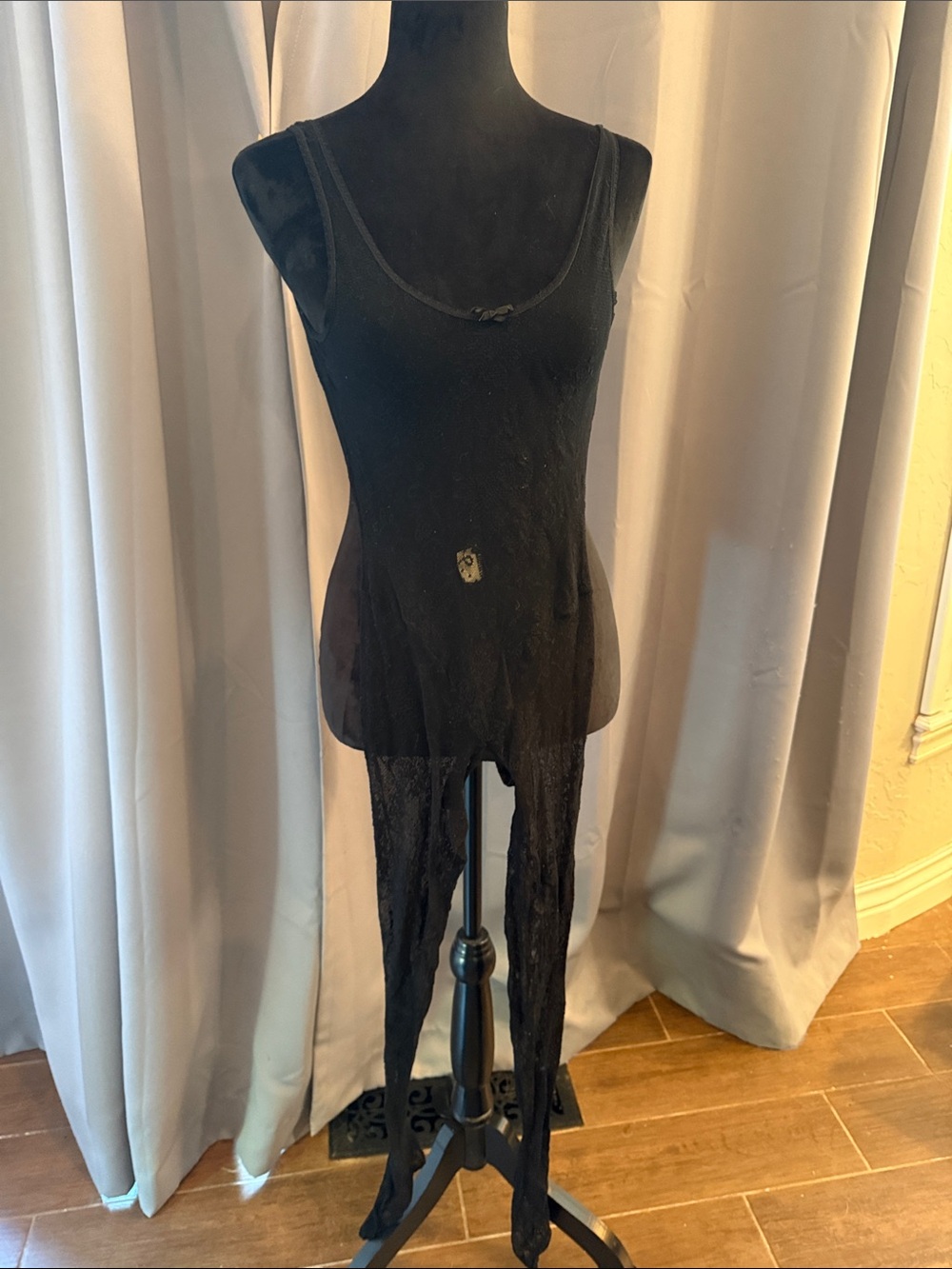 Black Lace Sheer Tank Bodysuit